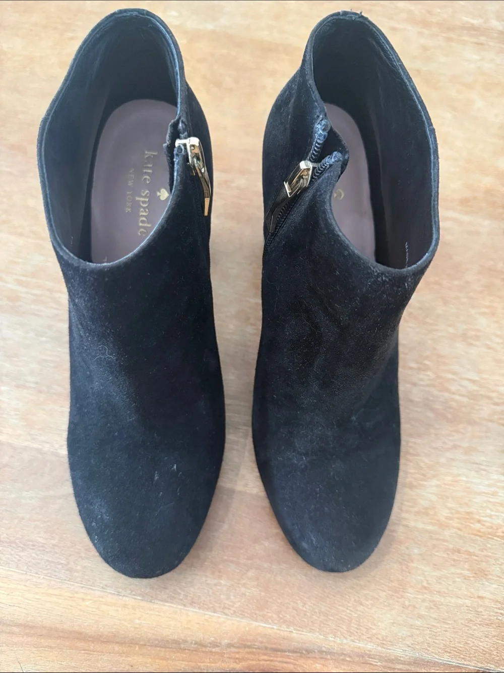 Kate Spade Black Suede Studded Ankle Booties - Size 7.5